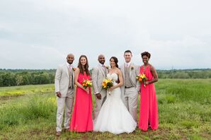 Spring Neutral and Pink Wedding Party
