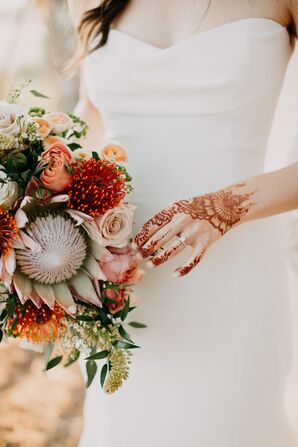 Hindu Fusion Wedding Bride at the Sandbar Restaurant in Anna Maria, Florida