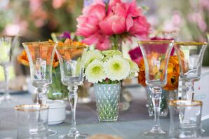 Low Chrysanthemum Centerpieces