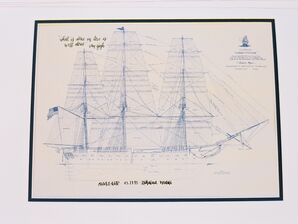 Boat Blueprint Nautical Decoration