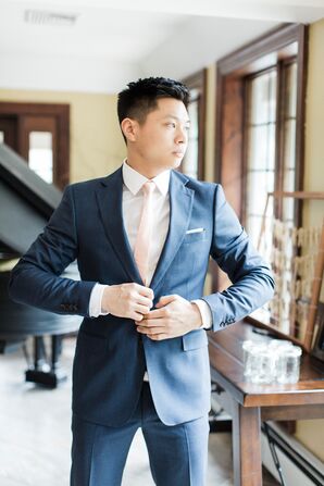 Zara Modern Navy Blue Groom's Suit