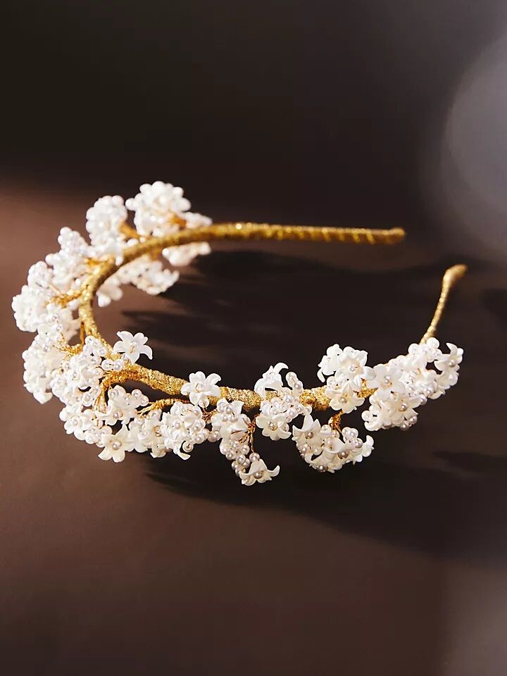 Floral wedding headband from Anthropologie. 