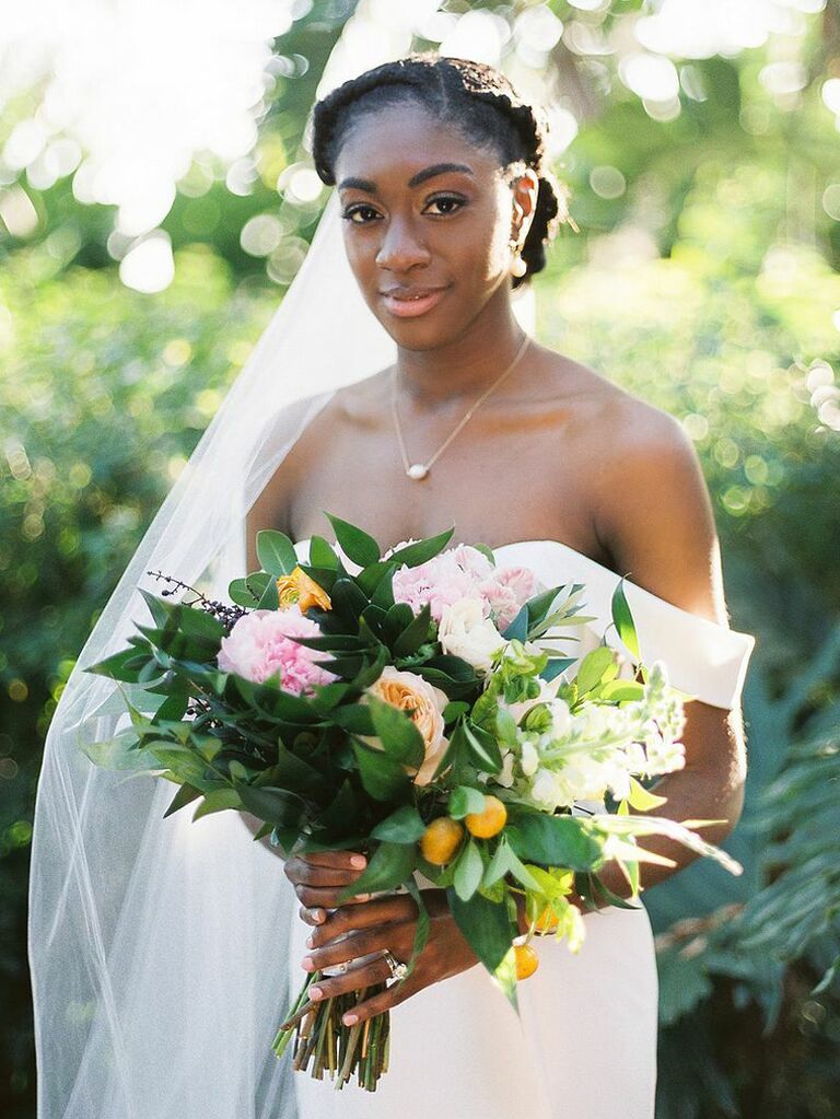 natural wedding hairstyles braided low bun