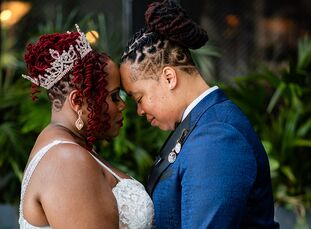 Not only did this couple lean into fairytale inspiration for their wedding, but their love story also started much like a fairytale—with a few obstacl
