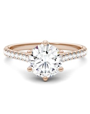Forever One Moissanite Glamorous Round Cut Engagement Ring