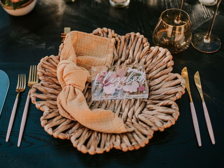 boho rattan place setting charger