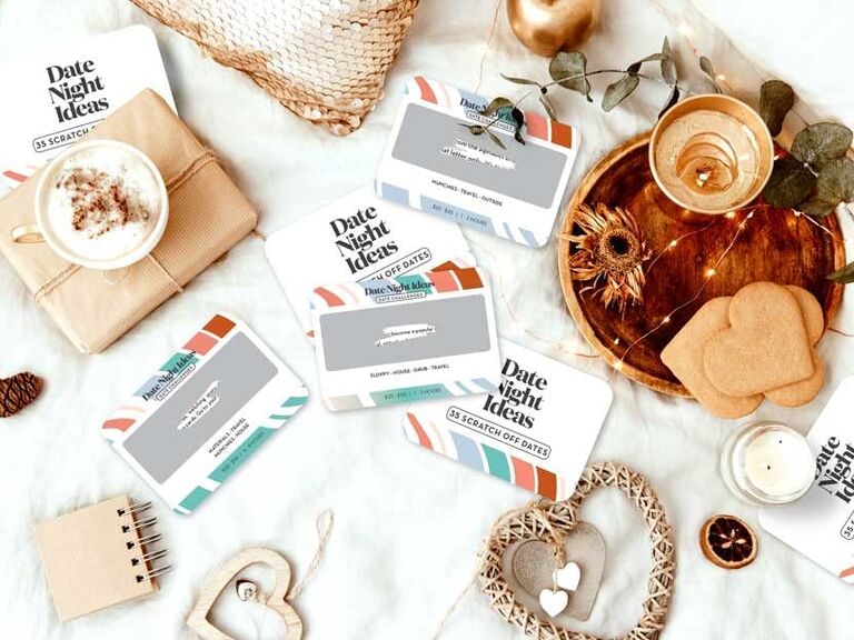Date Night ideas scratch-off game for couples. 
