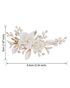 AW Bridal AW BRIDAL Swarovski Crystal Bridal Hair Clip White Flower Wedding Hair Piece for Bride Hair Comb Barrette Bridal Hair Accessories (Gold) Gold Pins, Combs + Clip - thumbnail - 6