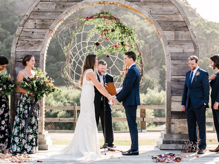 disney themed wedding wood arch