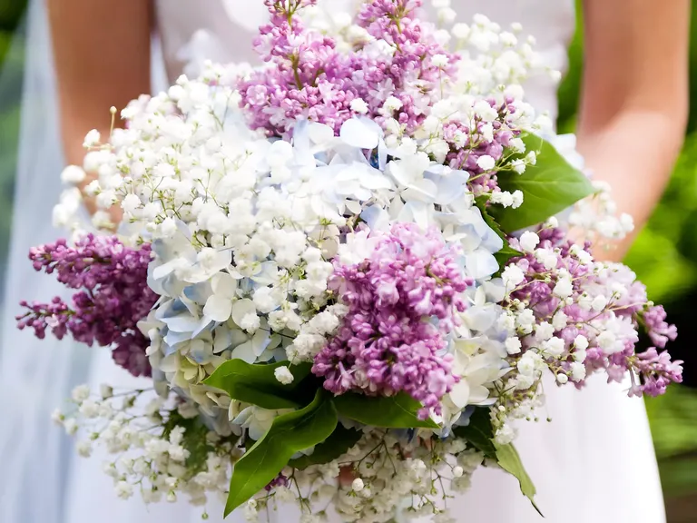 Pink and Purple Pastel Wedding Bouquet