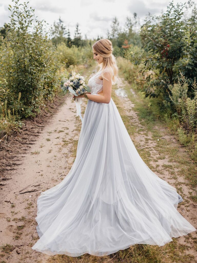 alice in wonderland wedding dress blue tulle gown
