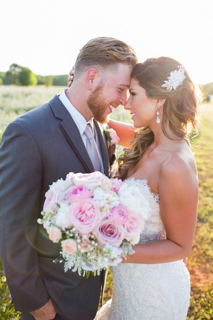 Bridal Bouquet with Roses, Ranunculus, Peonies and Dusty Miller