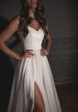 Olivia Bottega Shiny Wedding Dress Bree with a High Front Slit A-Line Wedding Dress - thumbnail - 7