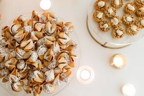 Fortune Cookies Dipped in Frosting and Sprinkles and Bite-Sized Desserts