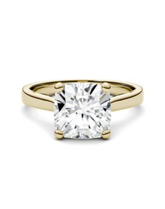 Forever One Moissanite Elegant Cushion Cut Engagement Ring