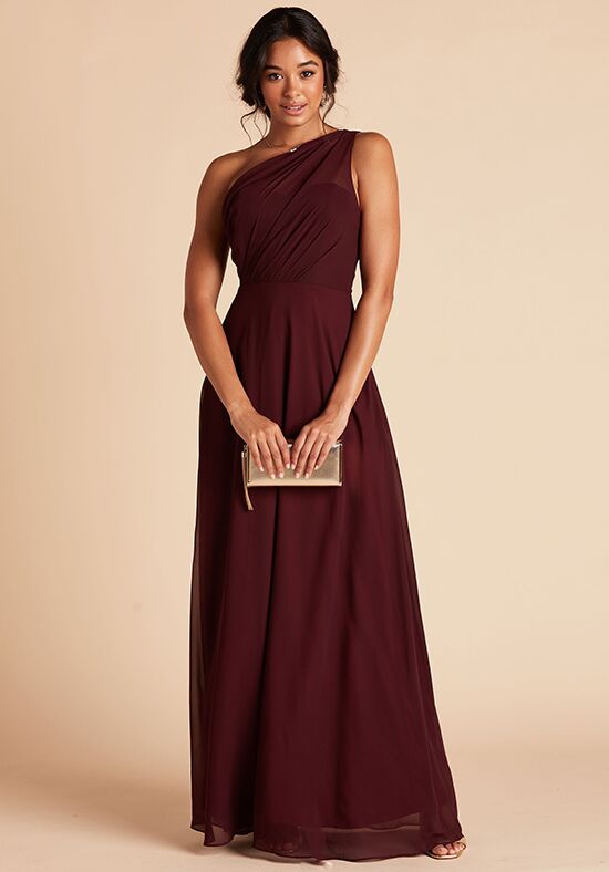 Birdy Grey Kira Dress in Cabernet One Shoulder Bridesmaid Dress - 1