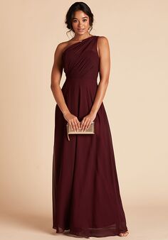 Birdy Grey Kira Dress in Cabernet One Shoulder Bridesmaid Dress