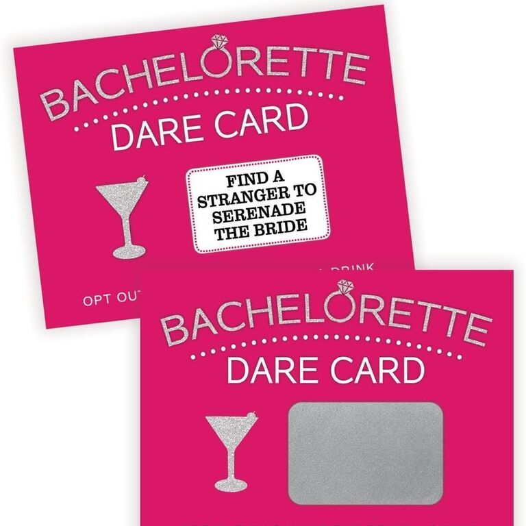 Bachelorette dare card game idea from Amazon. 