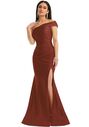 Dessy Group One-Shoulder Bias-Cuff Stretch Satin Mermaid Dress with Slight Train - CS107 One Shoulder Bridesmaid Dress - thumbnail - 1