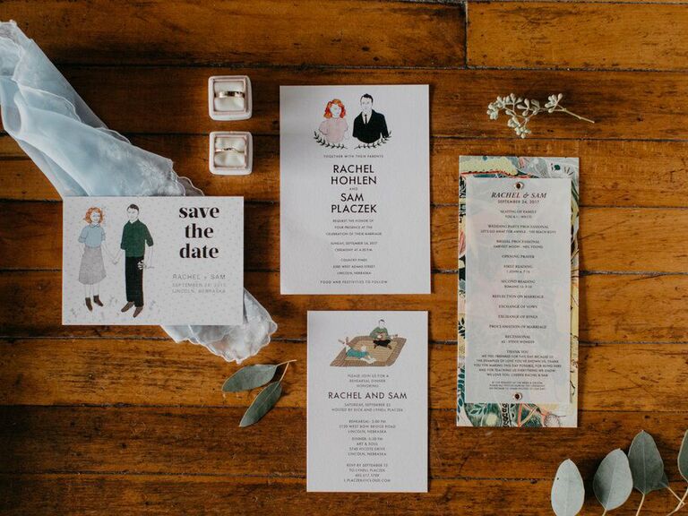 how important are wedding invitations custom couple illustration