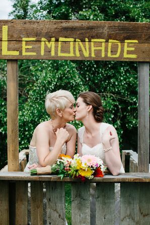 Rustic Lemonade Stand Photo Booth for Backyard Wedding