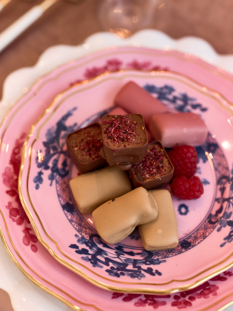 Mini chocolate dessert table idea for a bridal shower. 