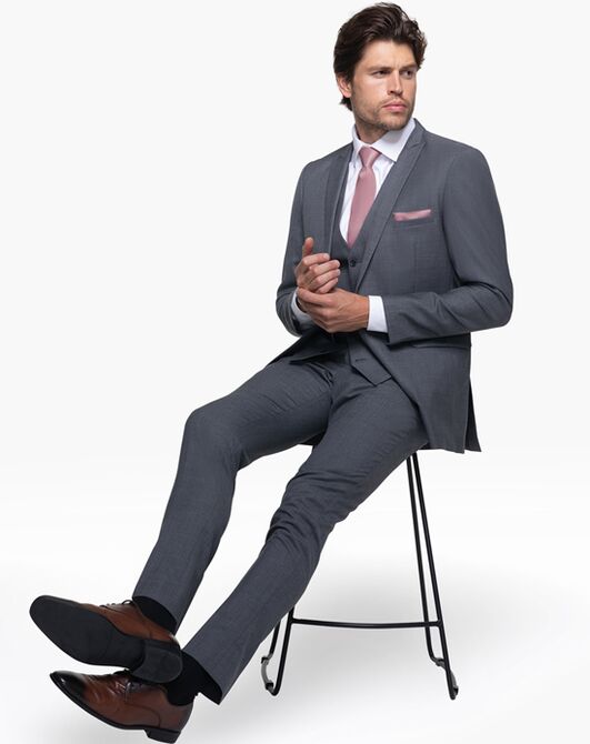 Generation Tux Iron Gray Peak Lapel Suit Gray Tuxedo - 3