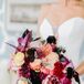 Bold Protea, Scabiosa, Celosia, Orchid and Rose Bouquet Tied with Blue Ribbon