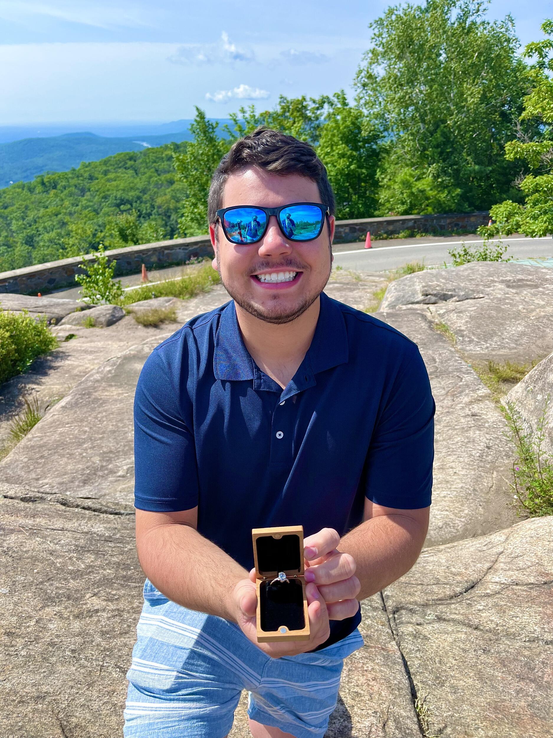 Evan proposing to Megan at their favorite happy place - Lake George, NY!
