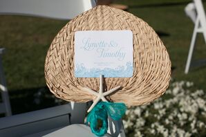 Palm Leaf Fans With Wedding Programs