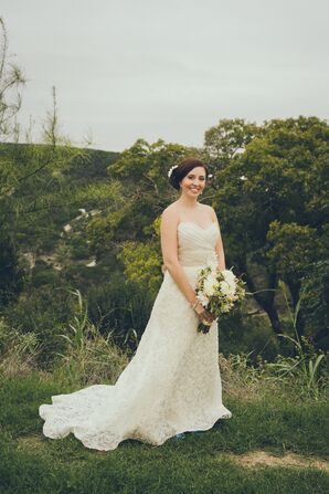 Lace, Strapless Jim Hjelm Gown