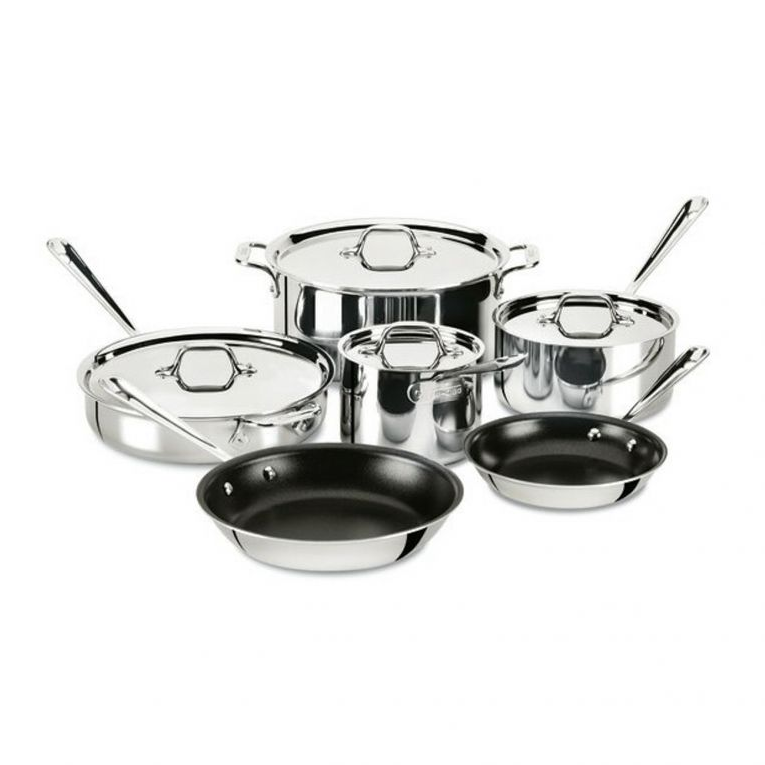 All-Clad D3 10-Piece Non-Stick Stainless Steel Cookware Set