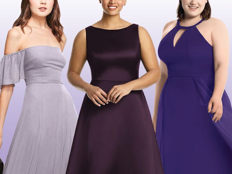 plus size purple bridesmaid dresses