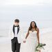 Bride and Groom During Walk on the Beach