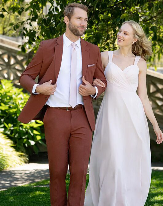 BLACKTIE METRO Rust Wedding Suit Orange Tuxedo - 7