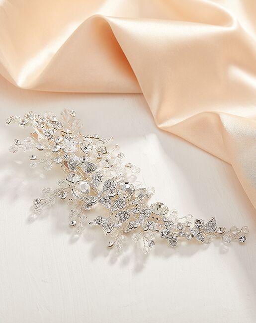 AW Bridal AW BRIDAL Wedding Hair Clip Bridal Hair Comb Rhinestones Wedding Hair Accessories for Brides Flower Girl Bridal Hair Pieces (Sliver) Silver Pins, Combs + Clip - 7