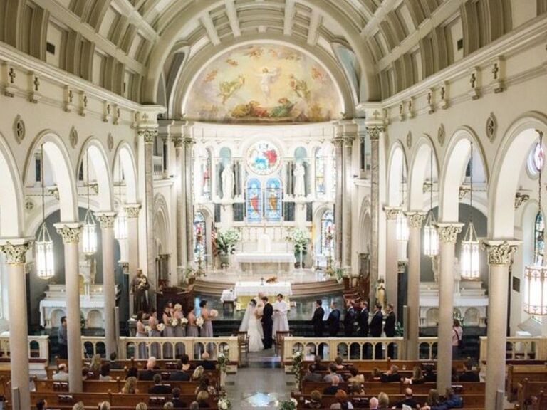 Catholic wedding mass at Annunciation Catholic Church in Houston, Texas