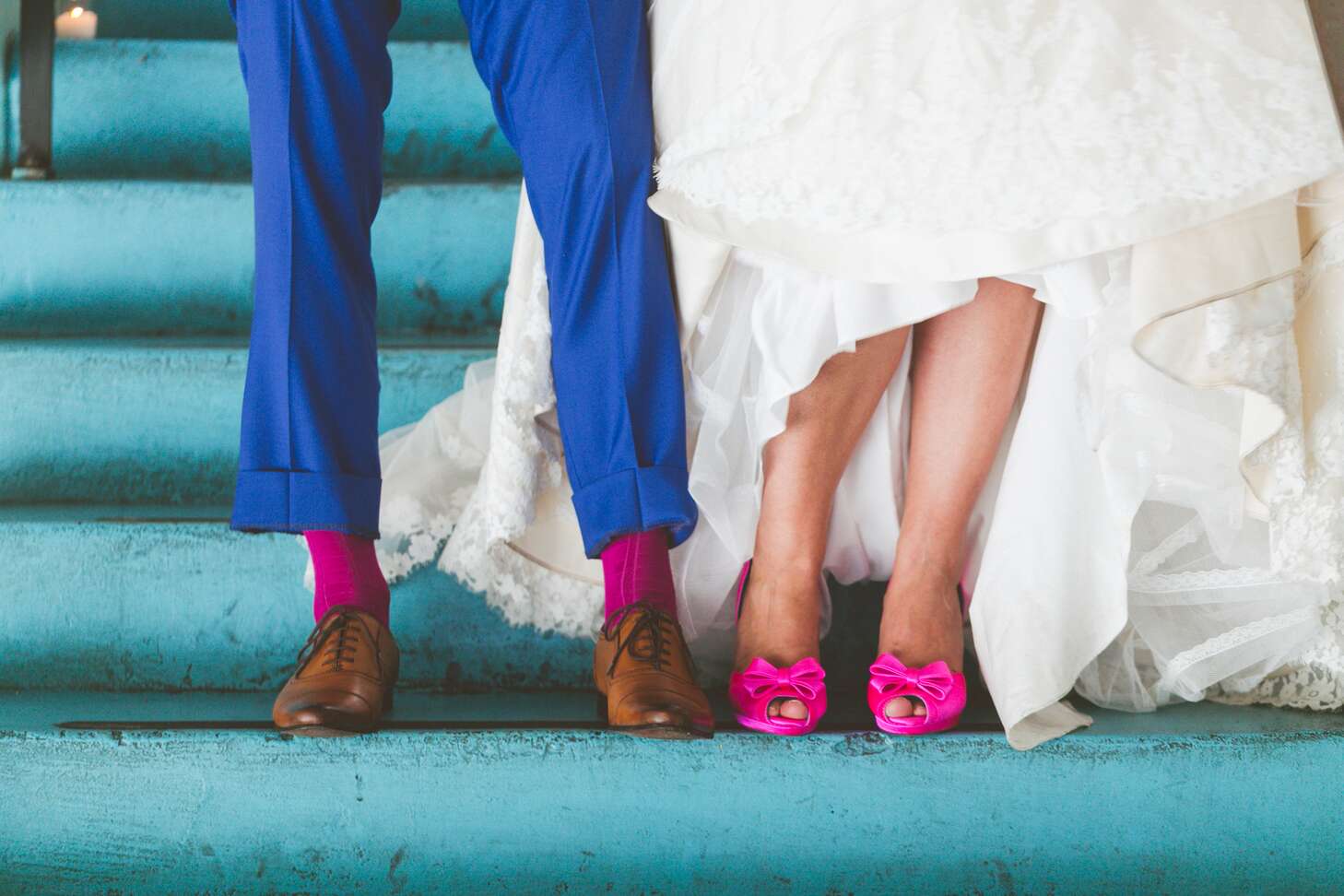 Hot Pink Peep-Toe Bridal Pumps
