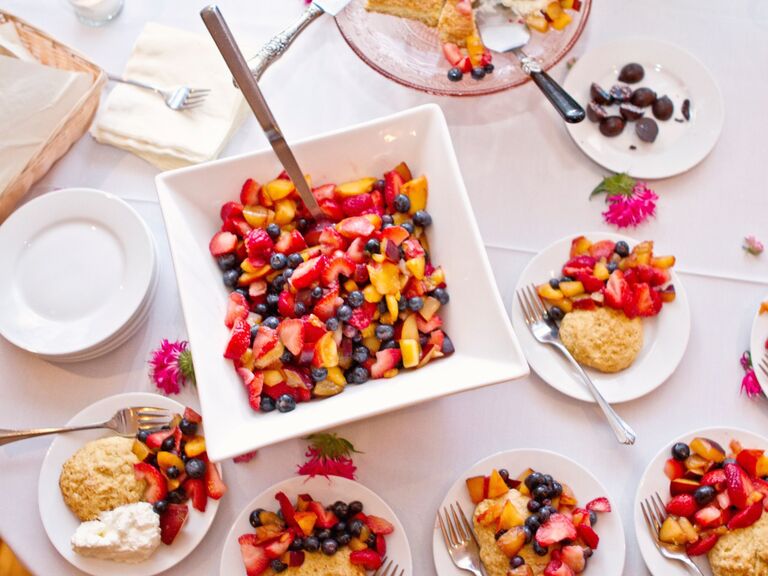 Fresh fruit dessert idea for a bridal shower. 