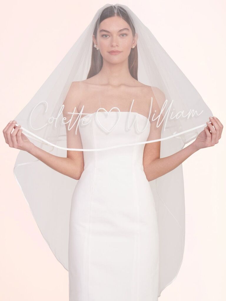 Staud embroidered wedding veil