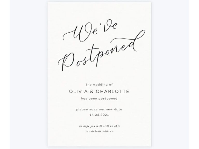Wedding Postponement Card Papier