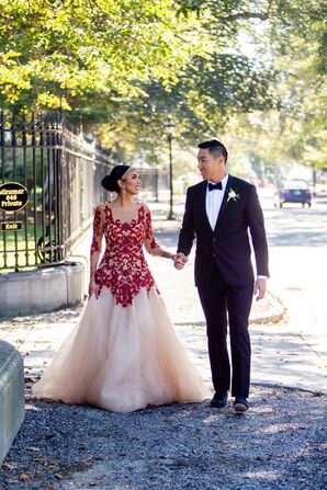 Bride and Groom in Newport, Rhode Island