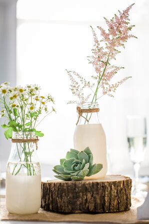 DIY Milk Bottle Centerpieces with Wildflowers