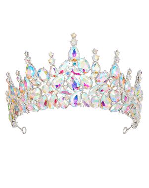 AW Bridal AW BRIDAL Crystal Crown AB Rhinestone Tiaras for Women Wedding Tiara for Bride Princess Tiara for Quinceanera Birthday Crown Queen Tiara（AB Rhinestone) Tiara